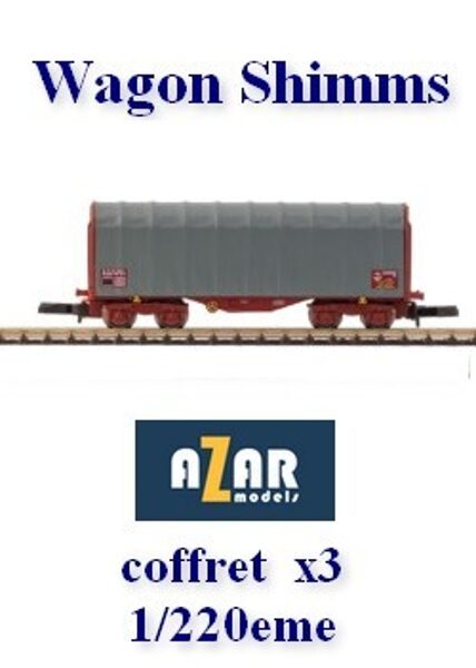 Coffret 3 wagons bachés SNCF sans logo