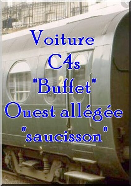 Voiture Ouest Allégée C4s  "Buffet" N 1/160eme